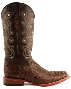 Ferrini Men's Caiman Croc Print Western Boots - Broad Square Toe -Shoes Promotion Store 036G45 36 P2