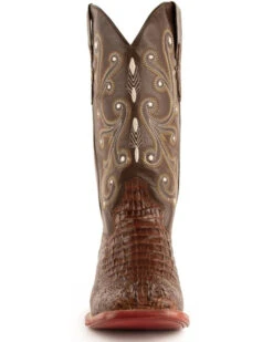Ferrini Men's Caiman Croc Print Western Boots - Broad Square Toe -Shoes Promotion Store 036G45 36 P4