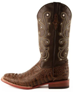 Ferrini Men's Caiman Croc Print Western Boots - Broad Square Toe -Shoes Promotion Store 036G45 7059 P3