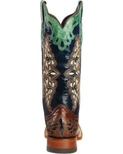 Lucchese Women's Handmade 1883 Amberlyn Full Quill Ostrich Western Boots - Square Toe  -Shoes Promotion Store 045T32 AG BK