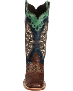 Lucchese Women's Handmade 1883 Amberlyn Full Quill Ostrich Western Boots - Square Toe  -Shoes Promotion Store 045T32 AG FT