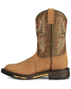 Ariat Boys' Workhog Western Boots - Square Toe -Shoes Promotion Store 053710 BR LT
