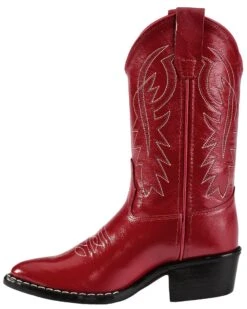 Old West Girls' Red Leather Western Boots - Pointed Toe 11 Old West Girls' Red Leather Western Boots - Pointed Toe -Shoes Promotion Store 053C67 70 LT