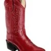 Old West Girls' Red Leather Western Boots - Pointed Toe -Shoes Promotion Store 053C67 70 P1