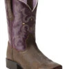 Ariat Girls' Tombstone Western Boots - Broad Square Toe -Shoes Promotion Store 053H95 ZS P1