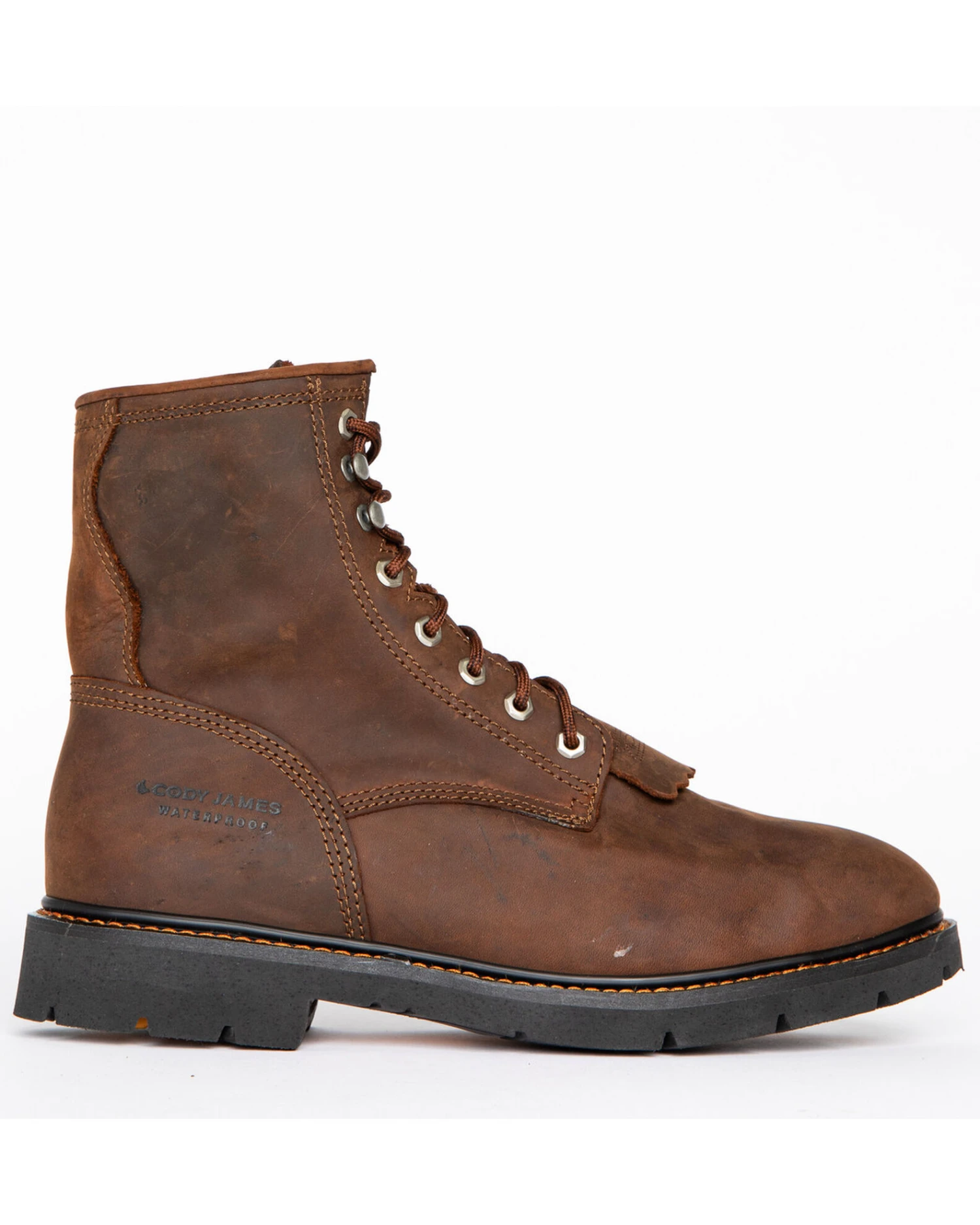 Cody James Men's 8" Waterproof Lace-Up Kiltie Work Boots - Round Toe 4 Cody James Men's 8" Waterproof Lace-Up Kiltie Work Boots - Round Toe - Image 2