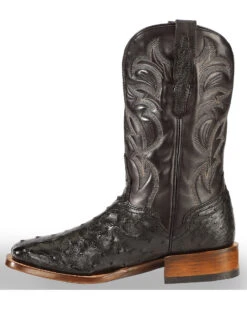 El Dorado Men's Handmade Full Quill Ostrich Stockman Boots - Broad Square Toe -Shoes Promotion Store 2000221951 001 LT
