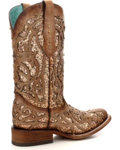 Corral Women's Orix Glitter Inlay & Studded Western Boots - Square Toe -Shoes Promotion Store 2000229513 200 D2