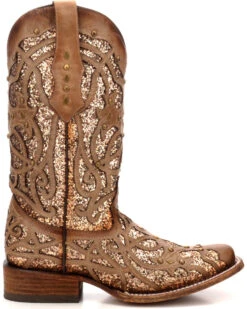 Corral Women's Orix Glitter Inlay & Studded Western Boots - Square Toe -Shoes Promotion Store 2000229513 200 RT