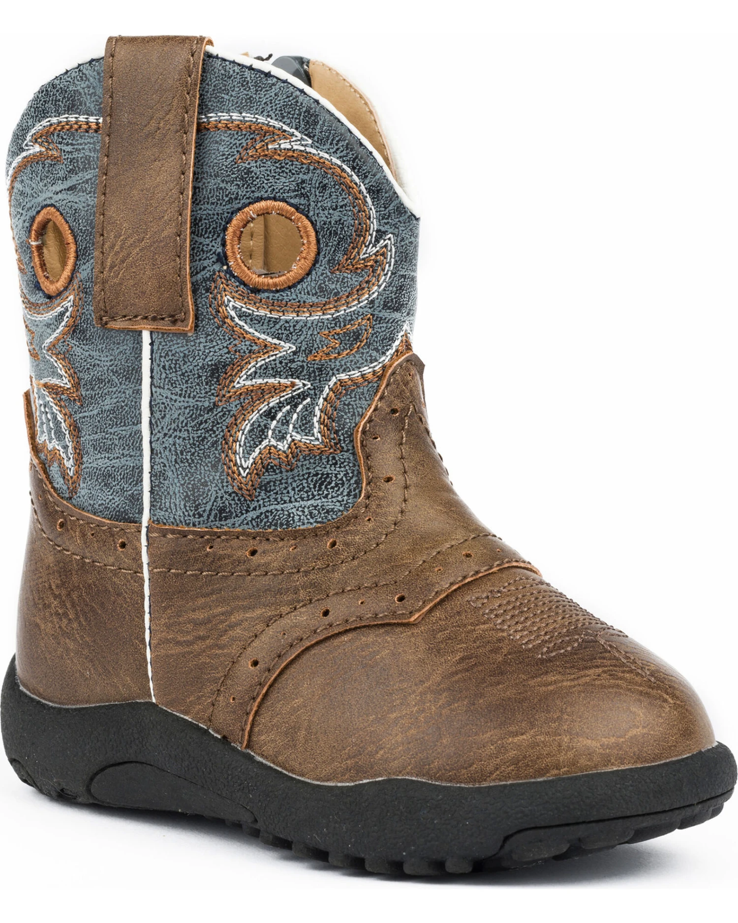Roper Infant Boys' Daniel Distressed Saddle Vamp Cowbabies Boots - Round Toe 3 Roper Infant Boys' Daniel Distressed Saddle Vamp Cowbabies Boots - Round Toe