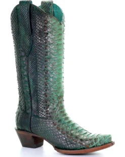 Corral Women's Full Python Woven Western Boots - Snip Toe
