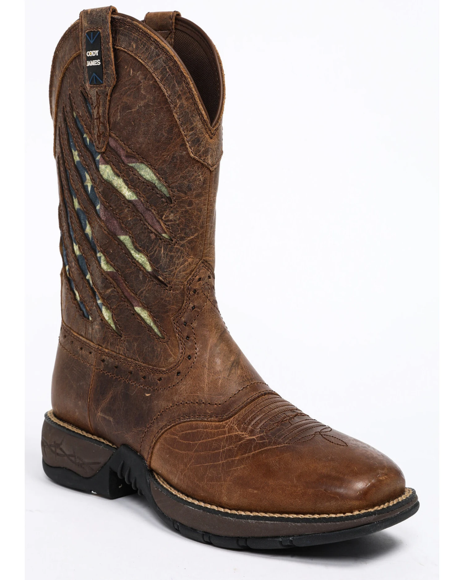Brothers & Sons Men's Scratch American Flag Lite Performance Western Boots - Square Toe 3 Brothers & Sons Men's Scratch American Flag Lite Performance Western Boots - Square Toe
