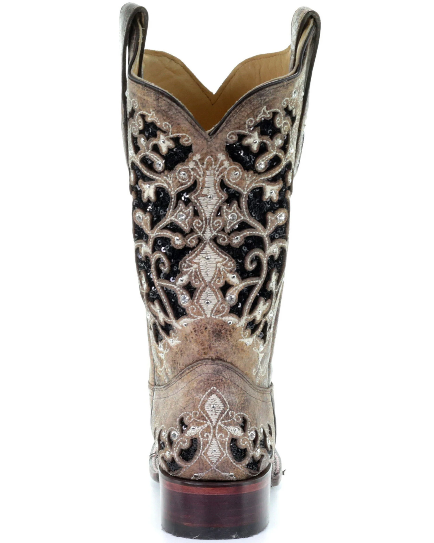 Corral Women's Sequin Inlay Western Boots - Square Toe 6 Corral Women's Sequin Inlay Western Boots - Square Toe - Image 4