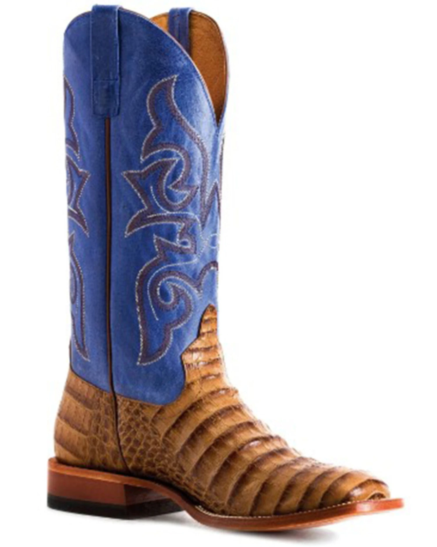 Horse Power Men's Toasted Caiman Print Western Boots - Square Toe 2 Horse Power Men's Toasted Caiman Print Western Boots - Square Toe