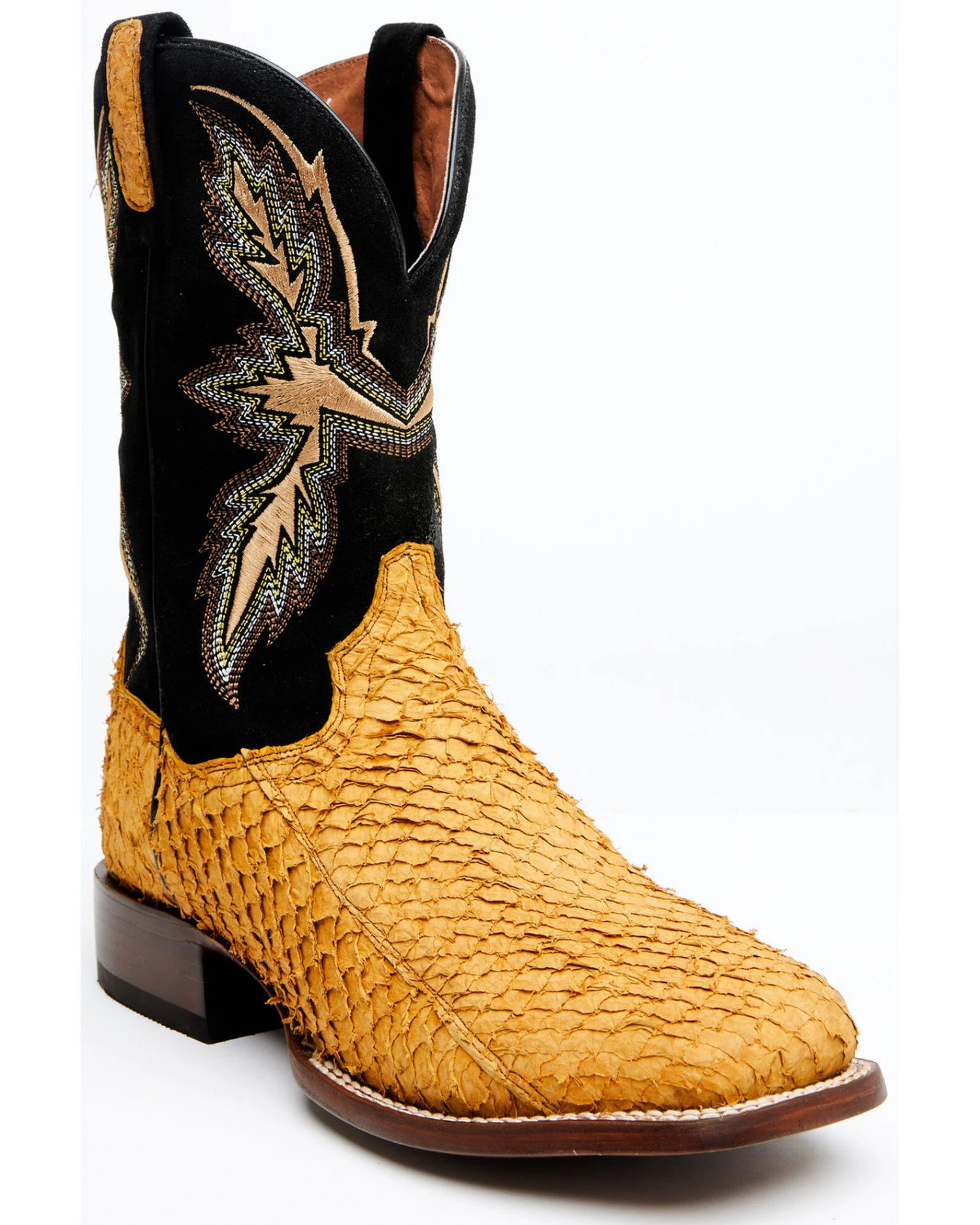 Dan Post Men's Exotic Sea Bass Skin Western Boots - Broad Square Toe 3 Dan Post Men's Exotic Sea Bass Skin Western Boots - Broad Square Toe
