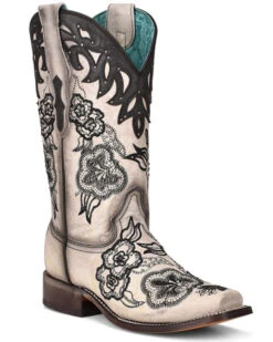 Corral Women's White Overlay Western Boots - Square Toe