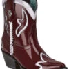 Corral Women's Burgundy Embroidery Western Booties - Pointed Toe 
