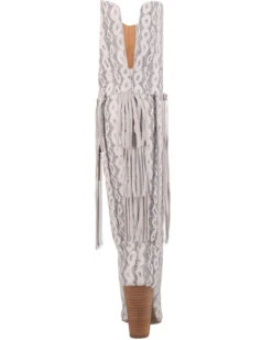 Dingo Women's Kitty Kat Snake Print Fringe Tall Western Boot - Pointed Toe -Shoes Promotion Store 2000356787 100 P5