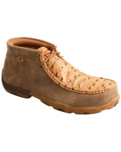Twisted X Men's Exotic Full-Quill Ostrich Skin Work Shoes - Nano Composite Toe