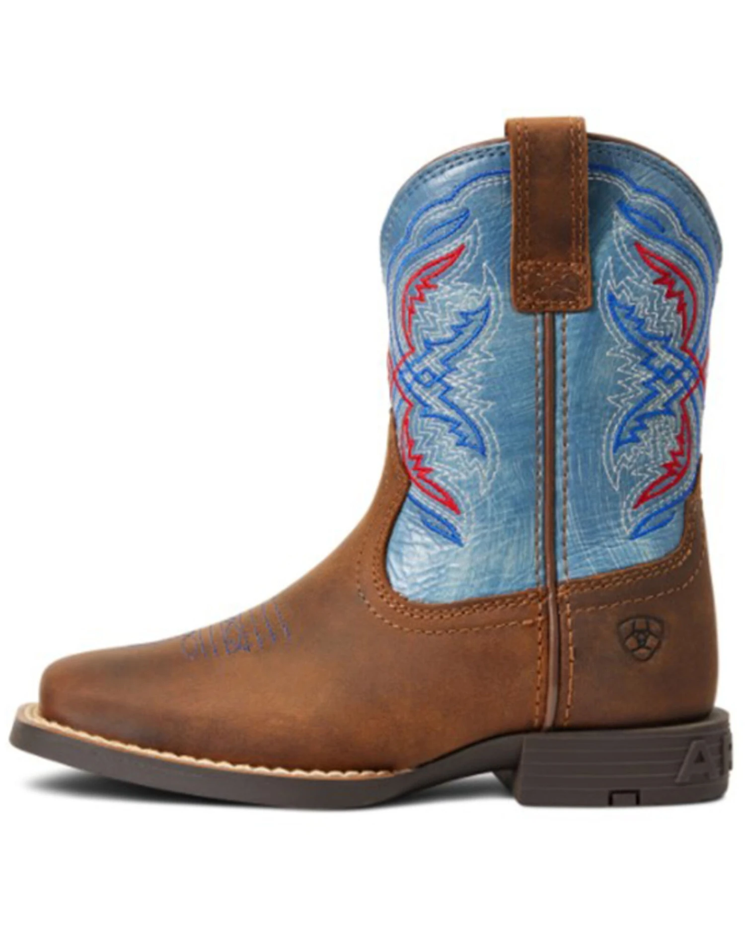 Ariat Boys' Double Kicker Easy Fit Distressed Western Boots - Broad Square Toe 4 Ariat Boys' Double Kicker Easy Fit Distressed Western Boots - Broad Square Toe - Image 2