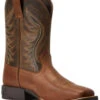Ariat Boys' Amos Leather Western Boot - Broad Square Toe 