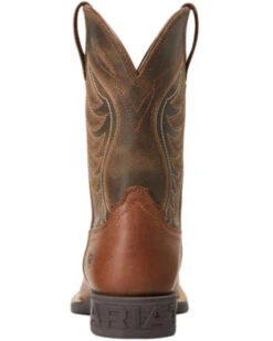 Ariat Boys' Amos Leather Western Boot - Broad Square Toe  -Shoes Promotion Store 2000357339 200 P3