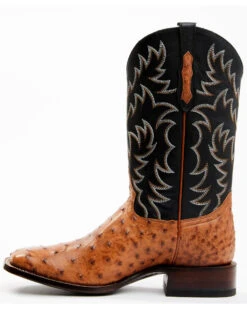 Cody James Men's Full Quill Cognac Ostrich Exotic Western Boots - Broad Square Toe  -Shoes Promotion Store 2000359772 001 P3
