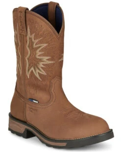 Tony Lama Men's Boom Saddle Cowhide Pull On Western Work Boots - Composite ToeÂ