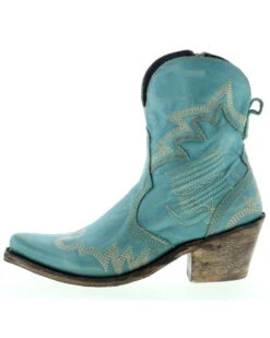 Liberty Black Women's Side Bug & Wrinkle Fontana Crack Short Western Boots - Pointed Toe -Shoes Promotion Store 2000362997 440 P3