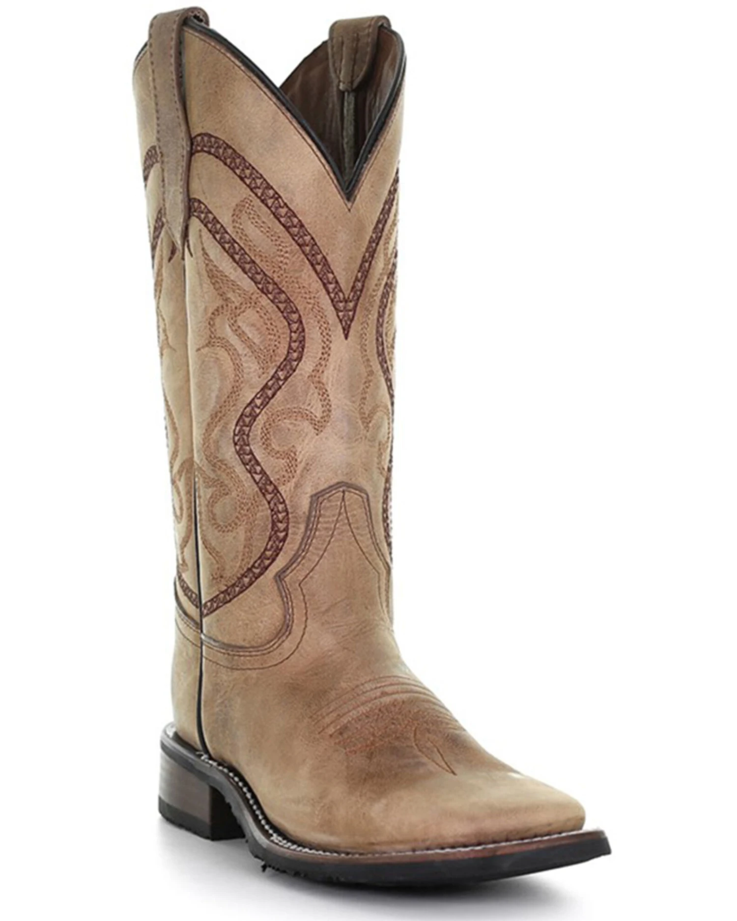 Corral Women's Saddle Embroidered Leather Western Boot - Broad Square Toe 3 Corral Women's Saddle Embroidered Leather Western Boot - Broad Square Toe
