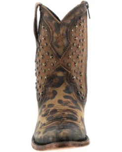 Caborca Silver By Liberty Black Women's Leopard Print Studded Short Western Boots - Pointed Toe 10 Caborca Silver By Liberty Black Women's Leopard Print Studded Short Western Boots - Pointed Toe -Shoes Promotion Store 2000366406 200 P4