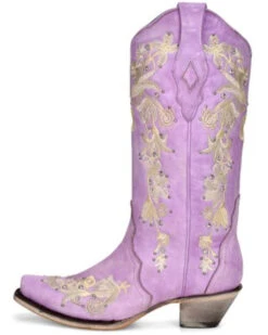 Corral Women's Embroidered Floral & Crystal Studded Tall Western Boots - Snip Toe -Shoes Promotion Store 2000370778 530 P3