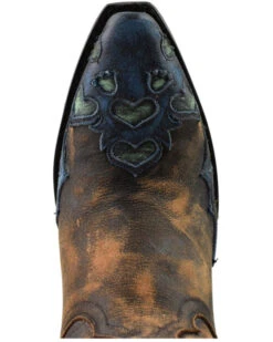 Dan Post Women's Humming Bird Heart And Floral Inlay Western Boots - Snip Toe  -Shoes Promotion Store 2000371091 800 P6