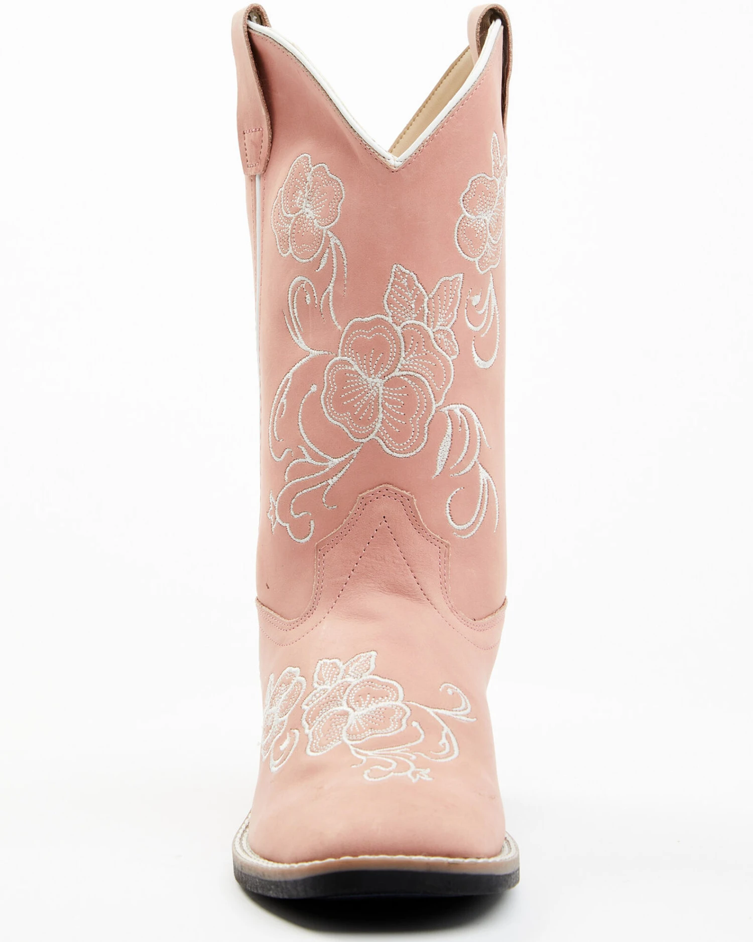Shyanne Girls' Little Lasy Floral Embroidered Leather Western Boots - Broad Square Toe 6 Shyanne Girls' Little Lasy Floral Embroidered Leather Western Boots - Broad Square Toe - Image 4