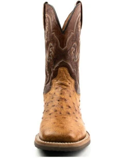 Dan Post Men's Saddle Hand Quill Ostrich Western Boots - Broad Square Toe -Shoes Promotion Store 2000375985 280 P4