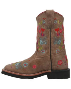 Dan Post Girls' Embroidered Western Boots - Broad Square Toe -Shoes Promotion Store 2000381636 251 P3