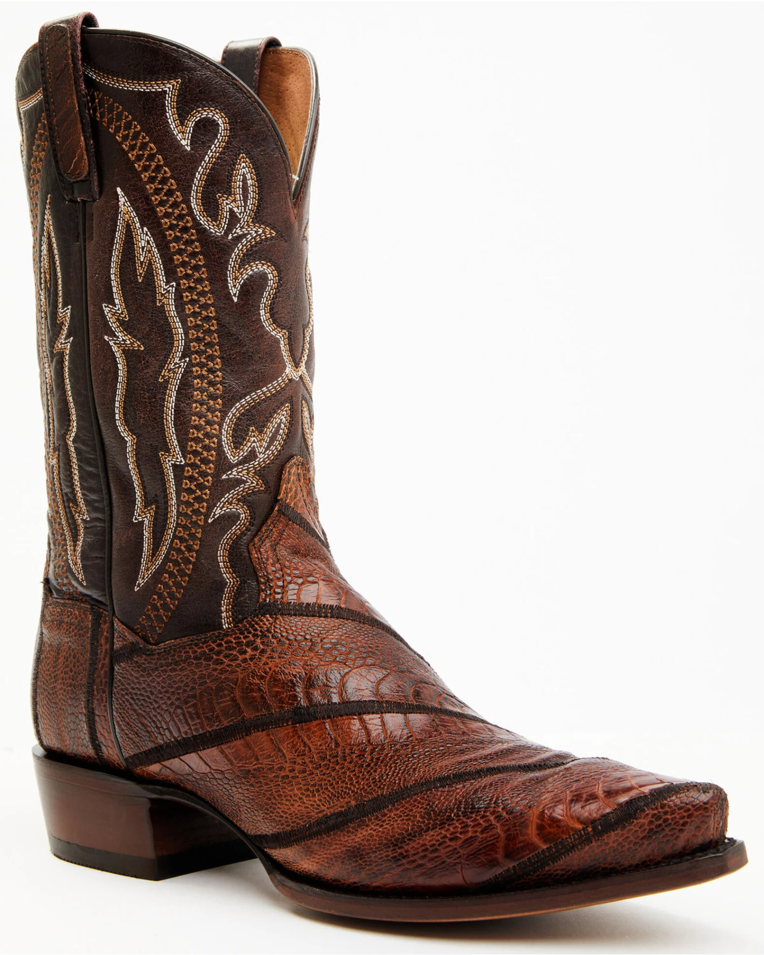 Dan Post Men's Exotic Wrapped Ostrich Leg Western Boots - Snip Toe 3 Dan Post Men's Exotic Wrapped Ostrich Leg Western Boots - Snip Toe