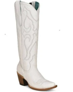 Corral Women's Matching Stitch Pattern & Inlay Western Boots - Snip Toe
