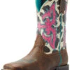 Ariat Girls' Lonestar Rowdy Western Boots - Broad Square Toe -Shoes Promotion Store 2000384872 200 P1