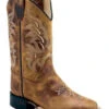 Old West Boys' Burnt Western Boots - Broad Square Toe 2 Old West Boys' Burnt Western Boots - Broad Square Toe -Shoes Promotion Store 2000396105 280 P1