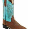 Old West Girls' Embroidered Western Boots - Broad Square Toe