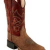 Old West Boys' Bull Hide Print Western Boots - Broad Square Toe -Shoes Promotion Store 2000396143 644 P1